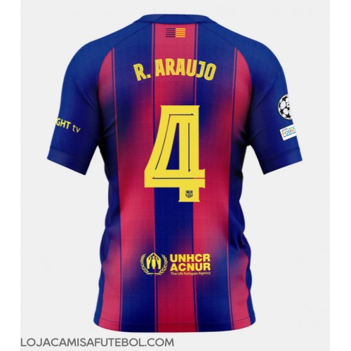 Camisa de Futebol Barcelona Ronald Araujo #4 Equipamento Principal 2025-26 Manga Curta